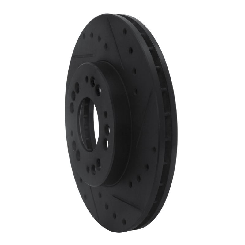 Dodge STEALTH Brake Rotor (1) - Front Right - R1 Concepts - Drilled & Slotted - Black - `91-`04